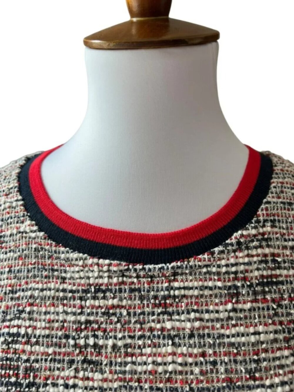 Brooks Brothers Dress XL Fall boucle Retro Tweed 60s shirtdress Gold button Work - Picture 8 of 16